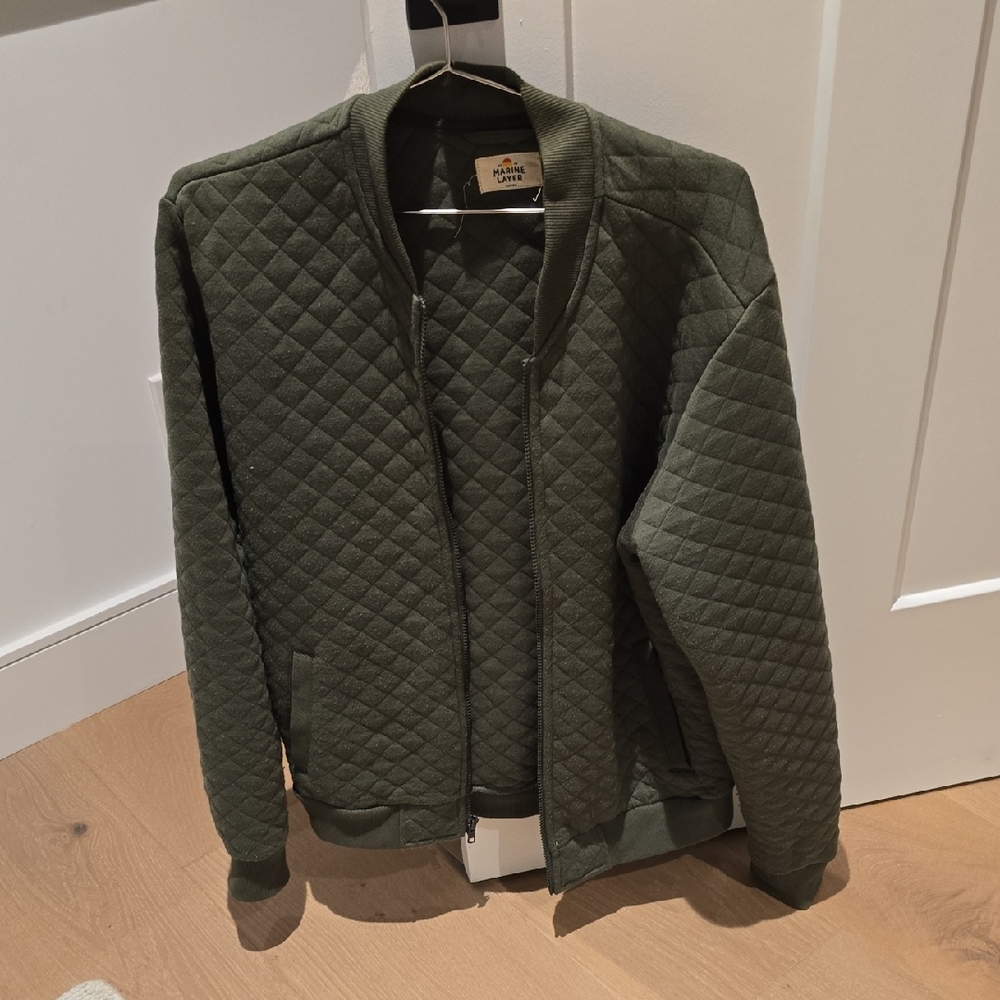 Mens Marine Layer Large Green Quilted Jacket